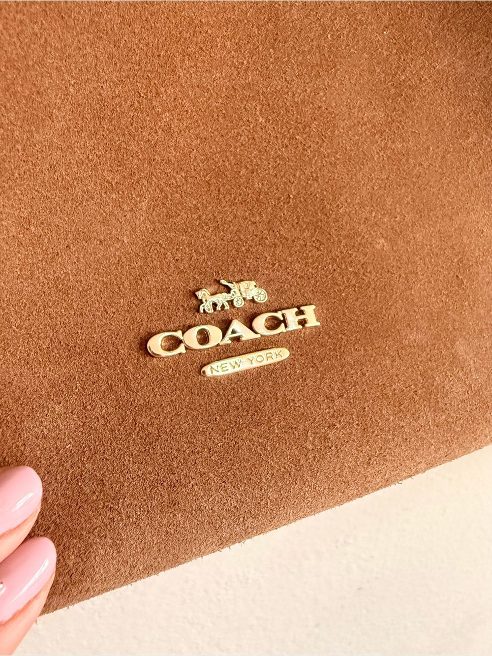 Coach Tan Brown Suede Hadley XL Tote - Picture 5 of 8
